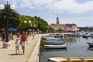 Krk harbour, Krk Island, Istria, Croatia, Adriatic Sea, Mediterranean, Europe