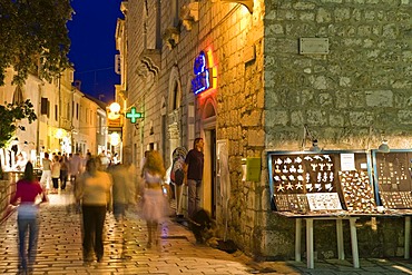 Nightlife, historic centre of Rab, Rab Island, Istria, Croatia, Europe