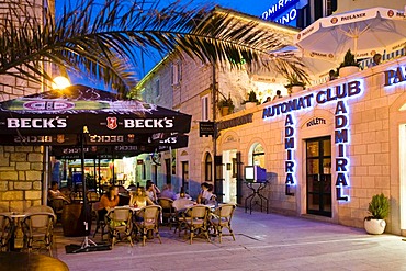 Nightlife, historic centre of Rab, Rab Island, Istria, Croatia, Europe