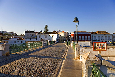 Roman bridge crossing the Gilao River, Tavira, Algarve, Portugal, Europe