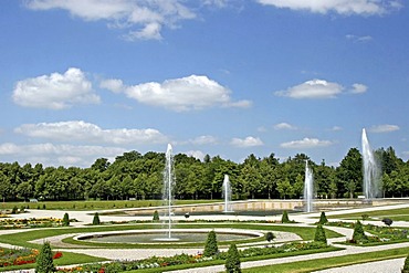 Court Garden, Neues Schloss Schleissheim palace, Oberschliessheim near Munich, Upper Bavaria, Bavaria, Germany, Europe