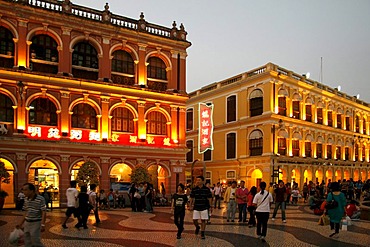 Largo do Senado, pedestrian zone, centre, Macau, China, Asia