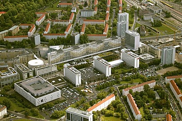 Aerial view of a suburb of Dresden, Saxony, Germany, Europe