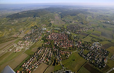 Aerial view, Iphofen, Bavaria, Germany, Europe