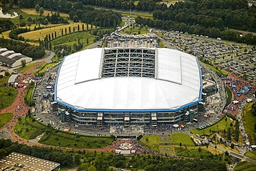 Aerial photo, Arena Auf Schalke, Schalke arena, Veltins Arena Gelsenkirchen Buer, Ruhr area, North Rhine-Westphalia, Germany, Europe