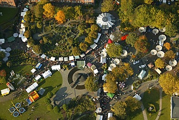 Aerial view, Maximilian Park, Farmers Market, Werries, Hamm, Ruhr Area, North Rhine-Westphalia, Germany, Europe