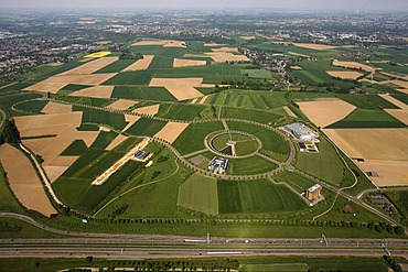 Aerial photo, AVANTIS European Science and Business Park, the first cross-border German-Dutch business park, EU region Maas-Rhine, Heerlen, Holland, Aachen, North Rhine-Westphalia, Germany, Europe