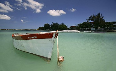 Fishing boat, turquoise water, Grand Baie, Mauritius, Africa, Indian Ocean