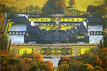 Aerial photograph, Barockpark, Nordkirchen Water Castle, Muensterland, North Rhine-Westphalia, Germany, Europe