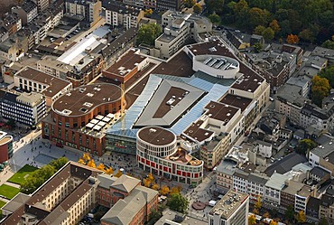 Aerial photograph, shopping centre, Karstadt, Duisburg Forum, Duisburg, Ruhr district, North Rhine-Westphalia, Germany, Europe