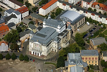 Aerial view, opera, opera house, Schwerin, Mecklenburg-Western Pomerania, Germany, Europe