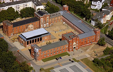 Aerial view, finance office, Statemuseum of Archaeology courtyard, Schwerin, Mecklenburg-Western Pomerania, Germany, Europe