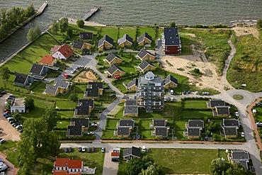 Aerial photograph, Mueritz, Marina Clas-Lake, Lake Kleine Mueritz, Mueritz National Park, Mecklenburg Lake District, Rechlin, Mecklenburg-Western Pomerania, Germany, Europe