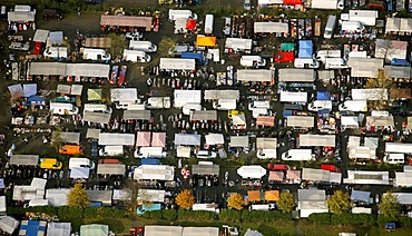 Aerial picture, Schalke flea market, Gelsenkirchen, Ruhr area, North Rhine-Westphalia, Germany, Europe