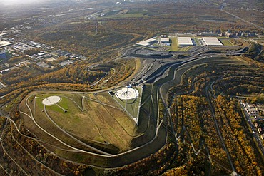 Aerial view, horizon observatory, Halde Hoheward, slag heap, Herten, North Rhine-Westphalia, Germany, Europe