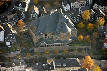 Aerial picture, Langenberg, community centre, Velbert, Ruhr area, North Rhine-Westphalia, Germany, Europe