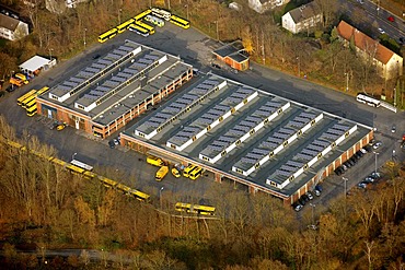 Aerial photograph, Ueberruhr, Upper Ruhr district, EVAG Depot, Essen local transport authority, Essen, Ruhr Area, North Rhine-Westphalia, Germany, Europe