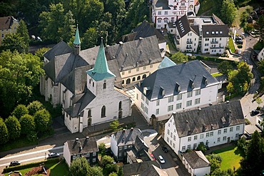 Aerial photo, Kloster Wedinghausen monastery with glass house, Arnsberg, Sauerland, Hochsauerlandkreis, North Rhine-Westphalia, Germany, Europe