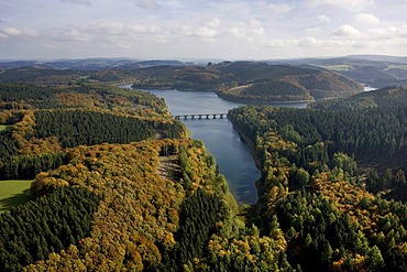 Aerial photo, Versetalsperre, Verse storage lake, Luedenscheid, Maerkischer Kreis, Sauerland, North Rhine-Westphalia, Germany, Europe