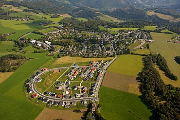 Aerial photo, new construction site for residential houses east of the village, Wiblingwerde, Nachrodt-Wiblingwerde, Maerkischer Kreis, Sauerland, North Rhine-Westphalia, Germany, Europe