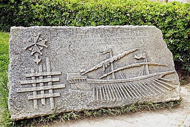 Commemorative plaque, Aigues-Mortes, Camargue, Gard, Languedoc-Roussillon, France