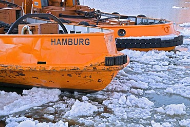 Two harbour tugs at the Port of Hamburg, Hamburg, Germany, Europe