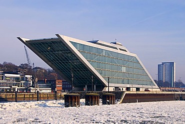 Dockland, modern office building on the river Elbe at the Hamburg Fishing Harbour, Neumuehlen, Hamburg, Germany, Europe