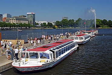 Alster Lake steamer quay in Hamburg, Germany, Europe