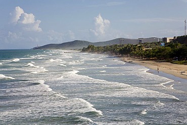 Long breakers on the "Playa Guacuco" Beach, Margarita Island, Caribbean, Venezuela, South America