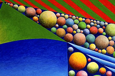 Acrylic painting, theme: colourful universe, by the artist Gerhard Kraus, Kriftel, Germany