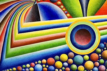 Acrylic painting, theme: colourful universe, by the artist Gerhard Kraus, Kriftel, Germany