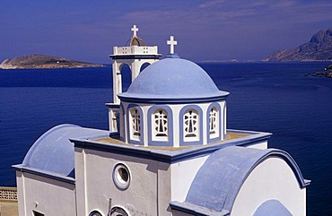 Chruch in the Kantouni Bay, in the West of Kalymnos, Greece, Europe