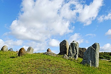 Cemetery from the Iron Age and Viking age Lindholm Hoje near Aalborg, Jutland, Denmark, Europe