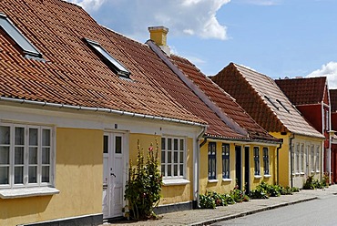 Village street, Saeby, Jutland, Denmark, Europe