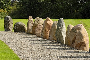 Prehistoric stones, Jelling near Vejle, Jutland, Denmark, Europe