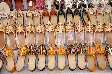 Shoes, Pushkar Mela, largest camel and cattle market, Pushkar, Rajasthan, North India, Asia