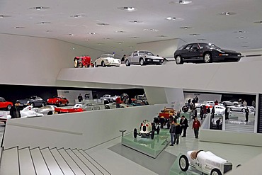 Interior, new Porsche Museum, Stuttgart, Baden-Wuerttemberg, Germany, Europe