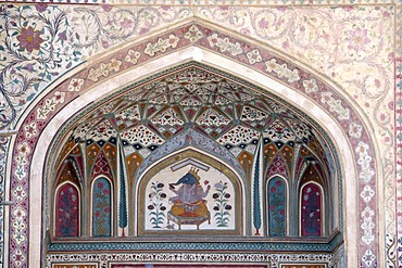 Details on the entrance, Fort Amber Palace, Amber, Rajasthan, North India, Asia