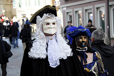 Masks, carnival Hallia Venezia, Schwaebisch Hall, Baden-Wuerttemberg, Germany, Europe