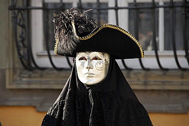 Mask, carnival Hallia Venezia, Schwaebisch Hall, Baden-Wuerttemberg, Germany, Europe