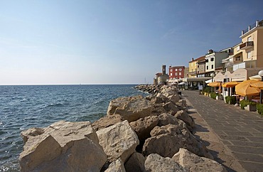 Promenade, Piran, Adriatic, Istria, Slovenia, Europe