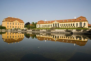 Friedrichschloesschen castle and Obere Orangerie upper orangery, baroque Garden Grosssedlitz, Dresden, Saxony, Germany