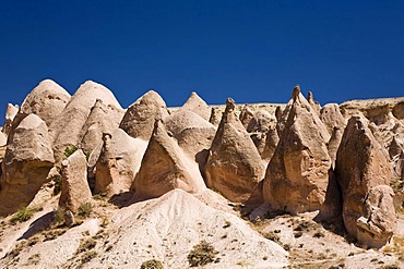 Tuff rock landscape in Devrent Valley near Zelve, Cappadocia, Central Anatolia, Turkey, Asia