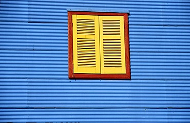 Colourful facade in the tourist alley Caminito in the dockland area La Boca, Buenos Aires, Argentina, South America