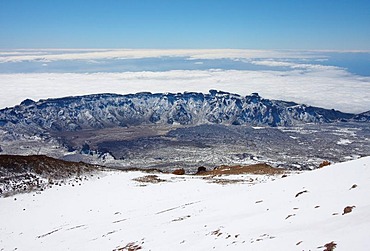 Caldera of Teide, crater's edge, Parque Naciona del Teide, Teide National Park, Tenerife, Spain, Europe