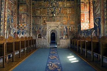 Pronaos of the Church of St Nicholas of the Probota Monastery, UNESCO World Heritage Site, South Bucovina, Moldavia, Romania, Europe