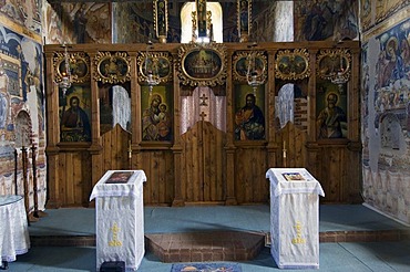 Naos of the Church of St Nicholas of the Probota Monastery, UNESCO World Heritage Site, South Bucovina, Moldavia, Romania, Europe