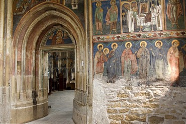 Interior frescoes, St. George Church, UNESCO World Heritage Site, Suceava, Southern Bukovina, Moldova, Romania, Europe