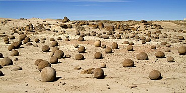 Cancha de bochas, bowling field, Ischigualasto, Valle de la Luna, Valley of the Moon, UNESCO World Heritage Site, El Gusano, San Juan Province, Argentina