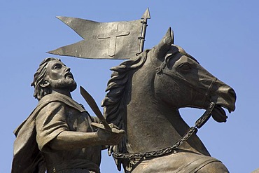 Statue of Santiago el Mayor, historic town Santiago de Queretaro, UNESCO World Heritage Site, Province of Queretaro, Mexico